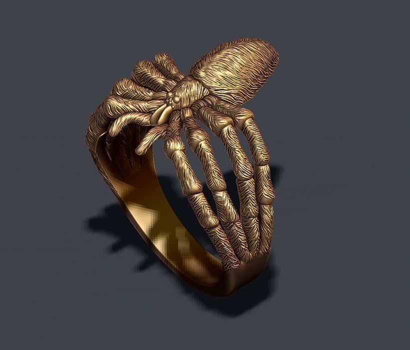 Spider ring 3D print model_8