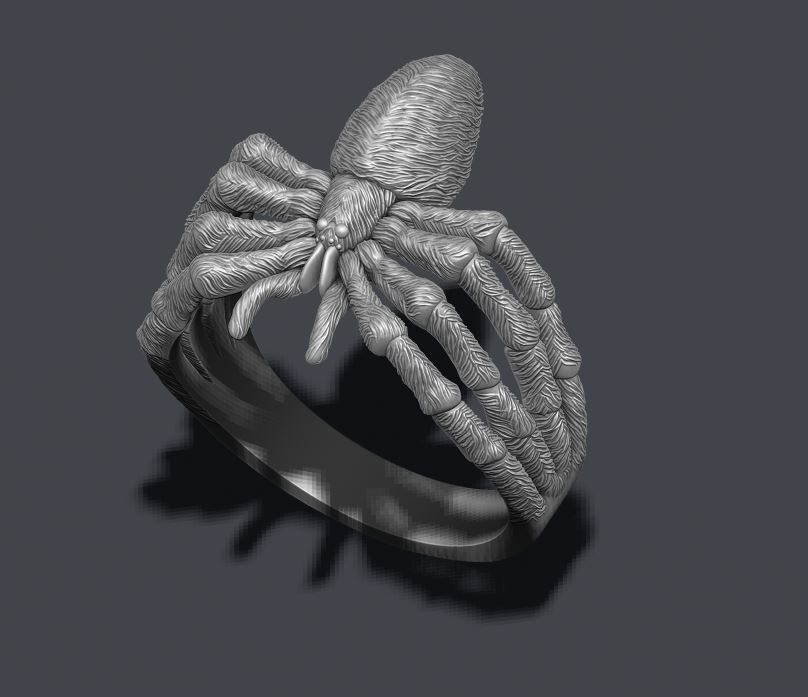 Spider ring 3D print model_4