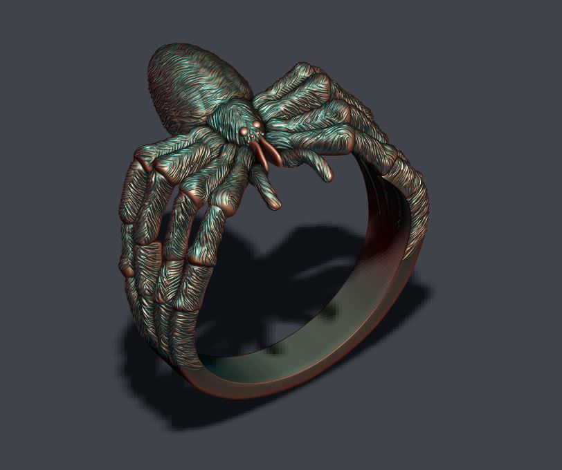 Spider ring 3D print model_3