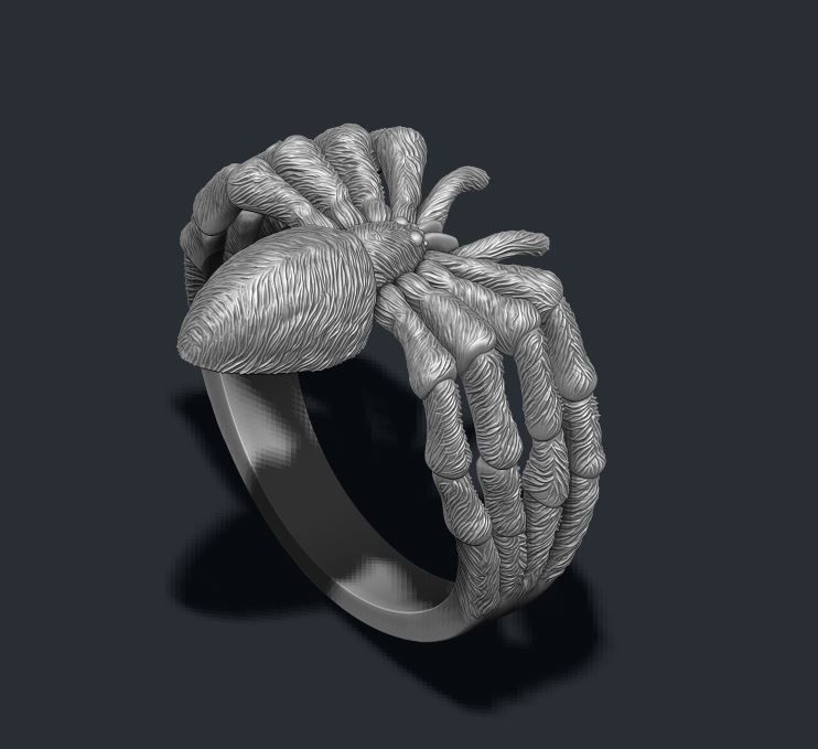 Spider ring 3D print model_6