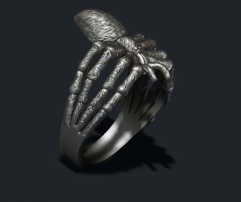 Spider ring 3D print model_7