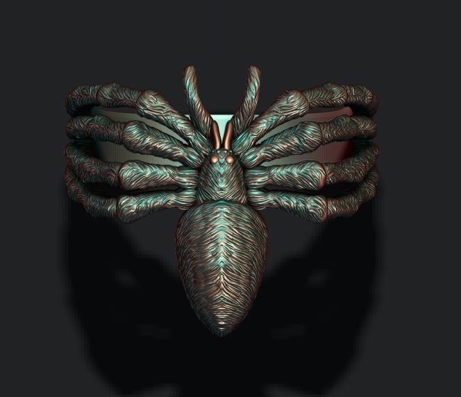 Spider ring 3D print model_9