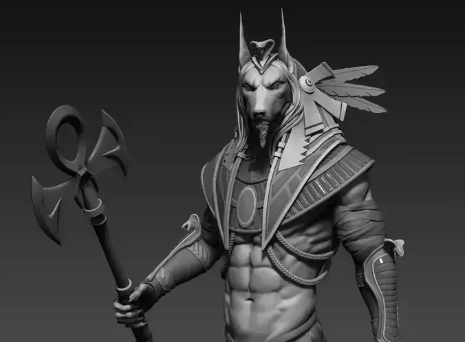 Anubis egyptian warrior 3D model