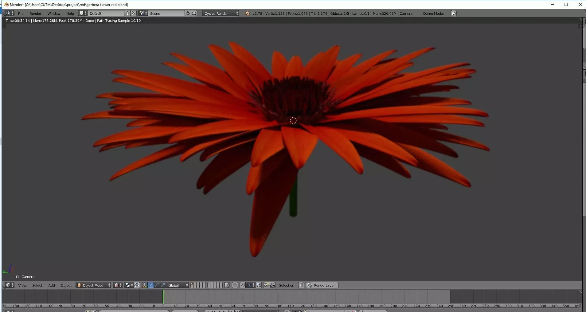 GERBERA FLOWER FOR ENVIORMENT Low-poly 3D model_0