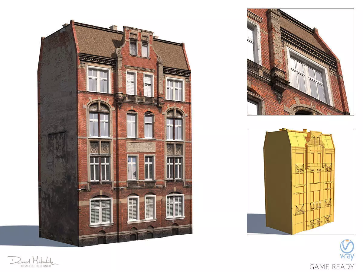 Apartment House 192 Low Poly 3d Model Low-poly 3D model_0