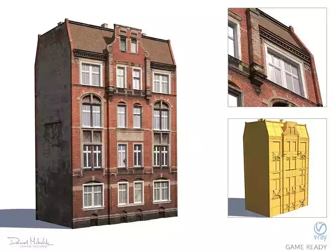 Apartment House 192 Low Poly 3d Model Low-poly 3D model