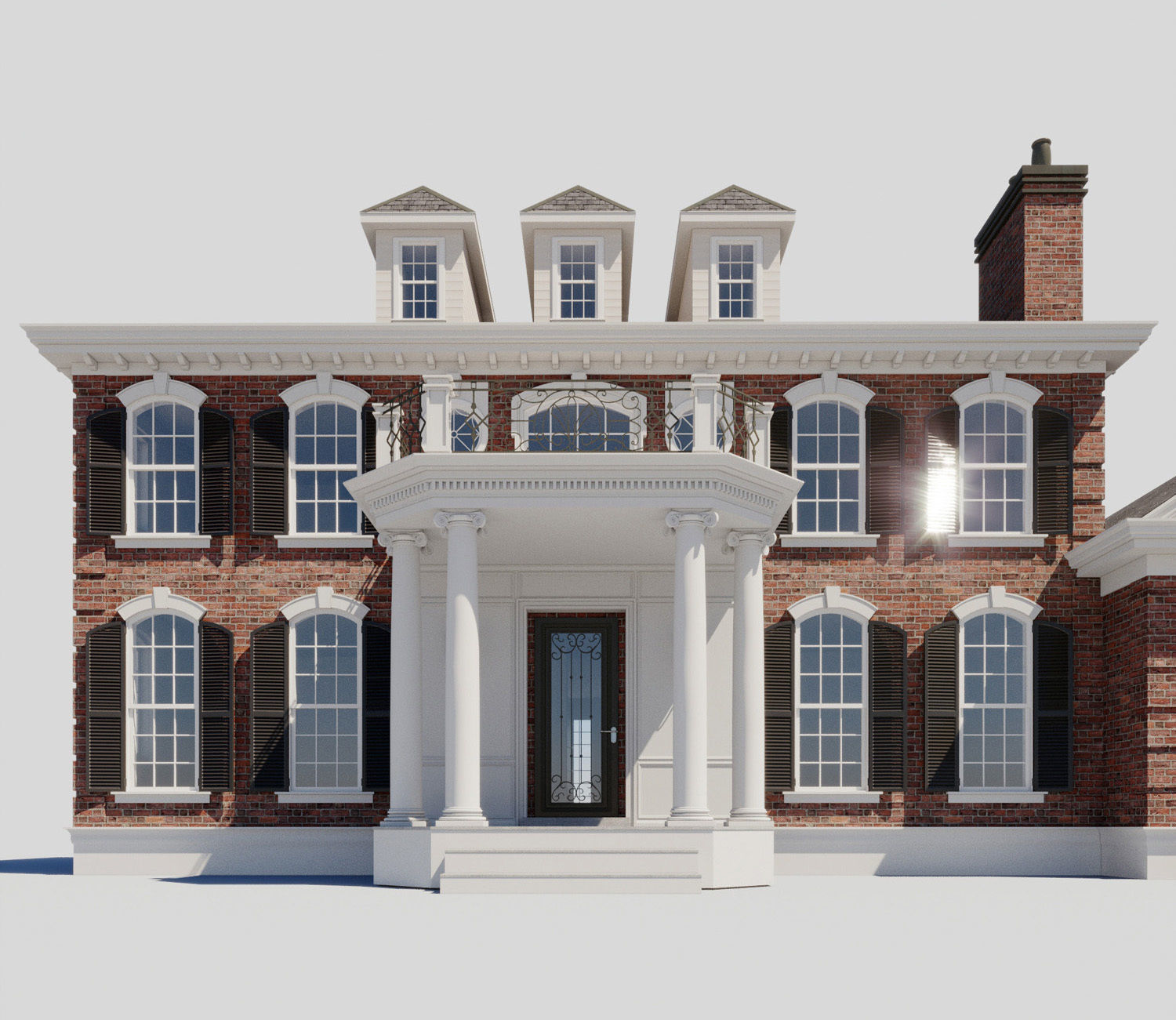 Build005 brick house 3D model_4