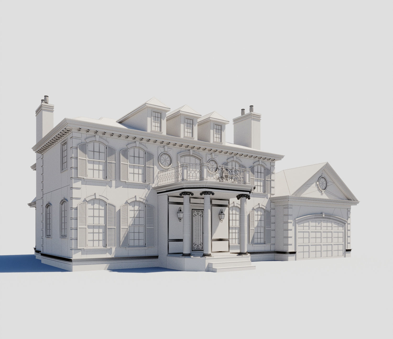 Build005 brick house 3D model_3