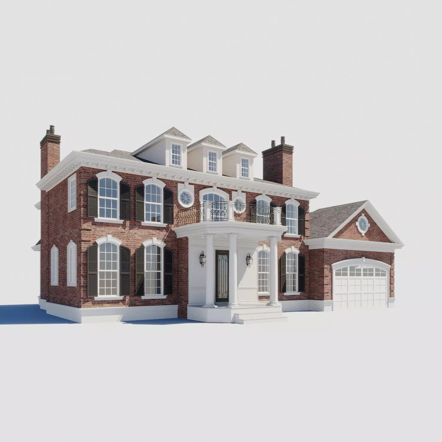 Build005 brick house 3D model_0