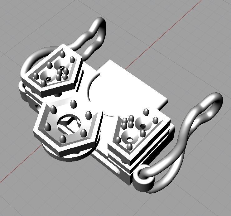 Hex bracelet 3D print model_8