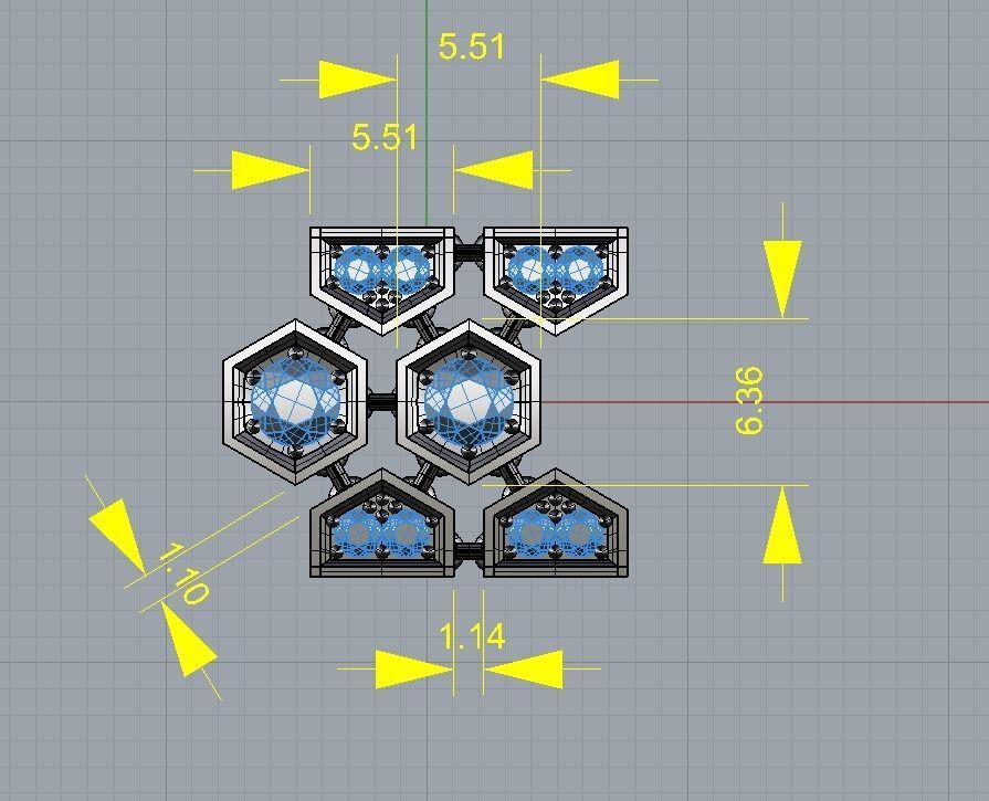 Hex bracelet 3D print model_3