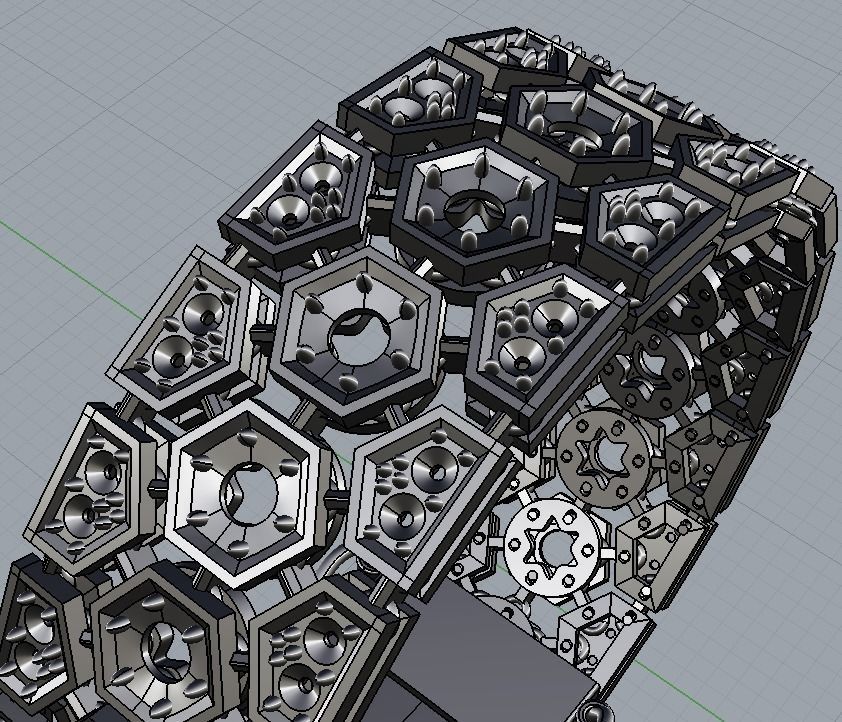 Hex bracelet 3D print model_7