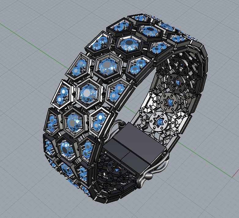 Hex bracelet 3D print model_6