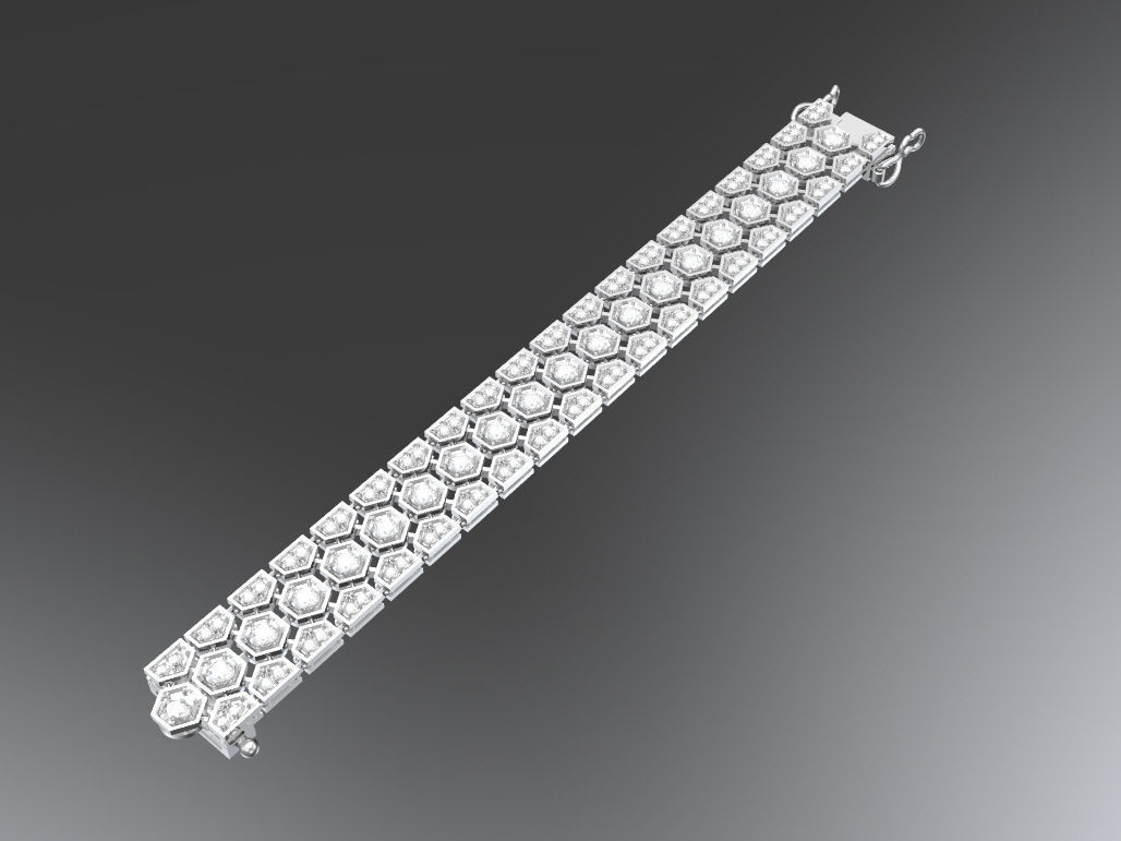 Hex bracelet 3D print model_1