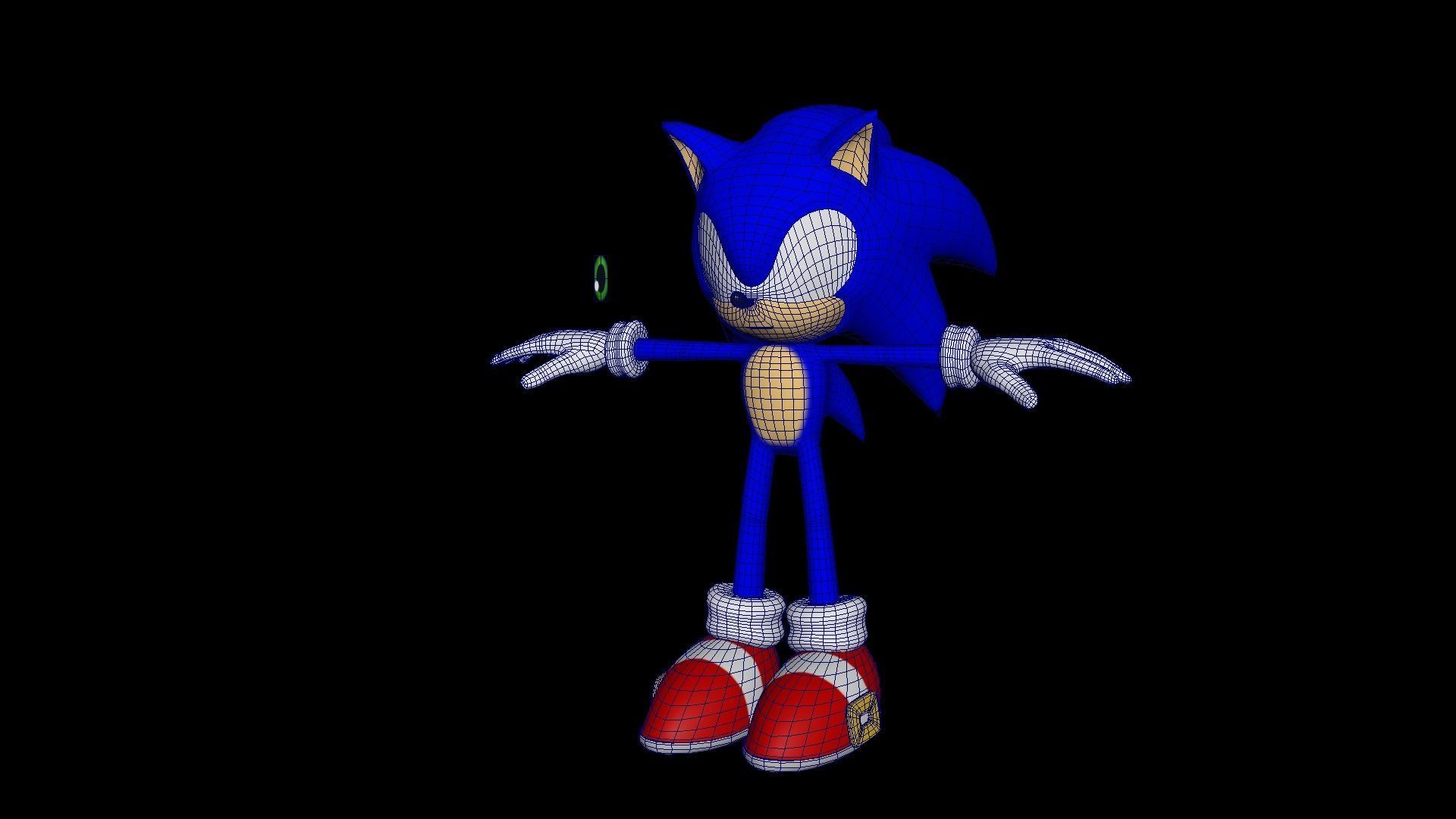 Sonic the Hedgehog Low-poly 3D model_1