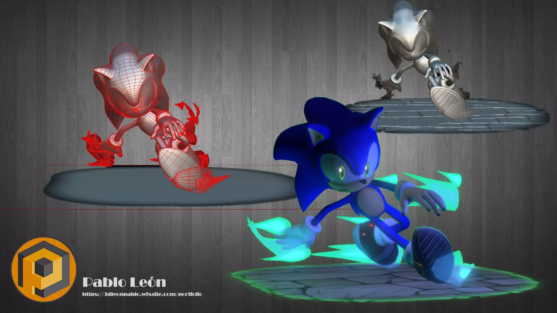 Sonic the Hedgehog Low-poly 3D model_0