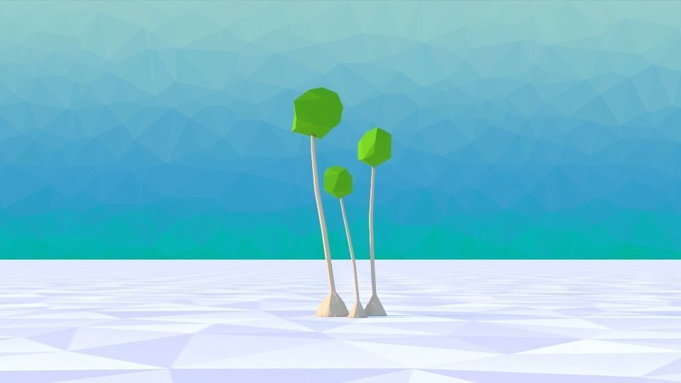 tree Yucca Low Poly Scene Low-poly 3D model_5