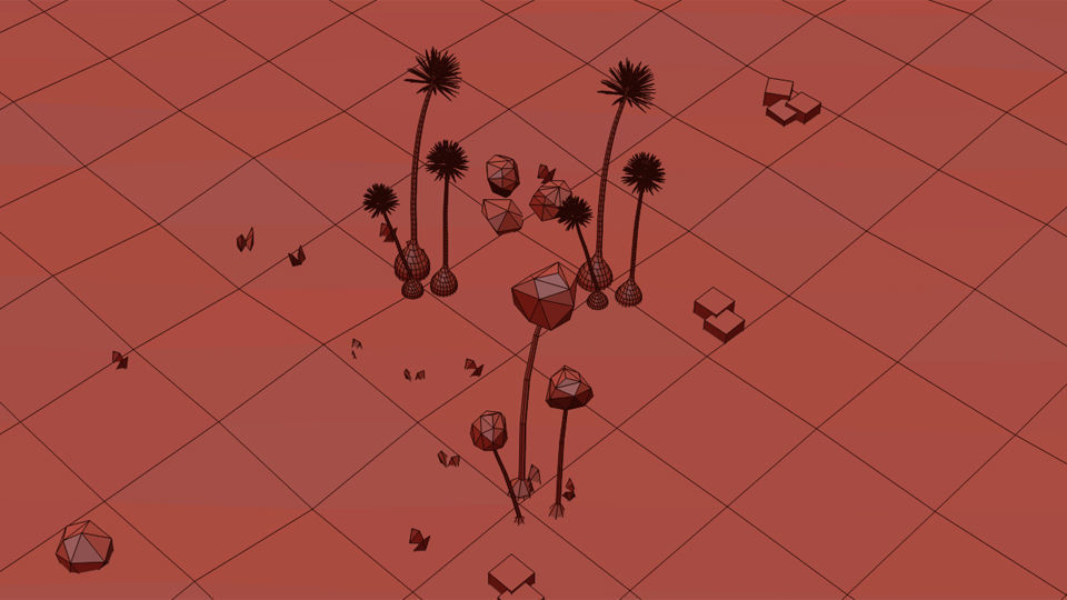 tree Yucca Low Poly Scene Low-poly 3D model_4