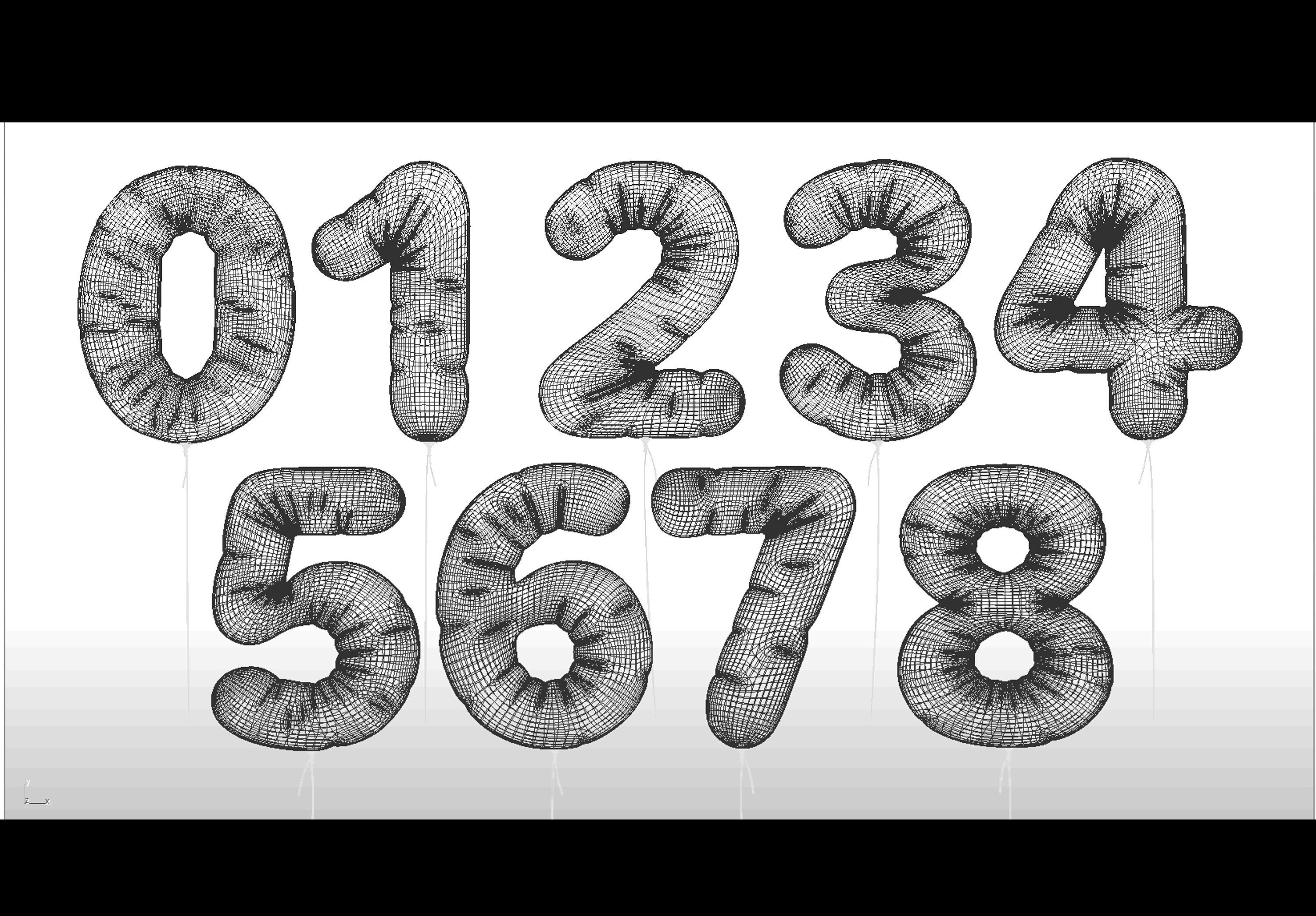 balloons figures-numbers 3D model_1