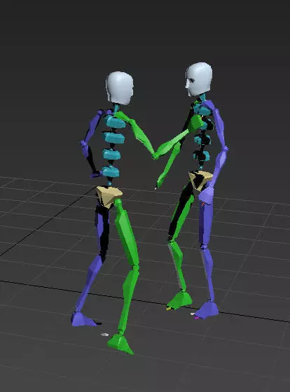 dance 3 two skeletons fighting each 3D model