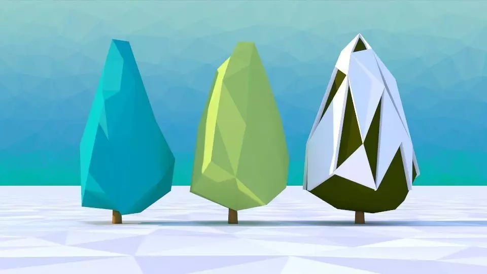 tree blue spruce Low Poly Scene Low-poly 3D model