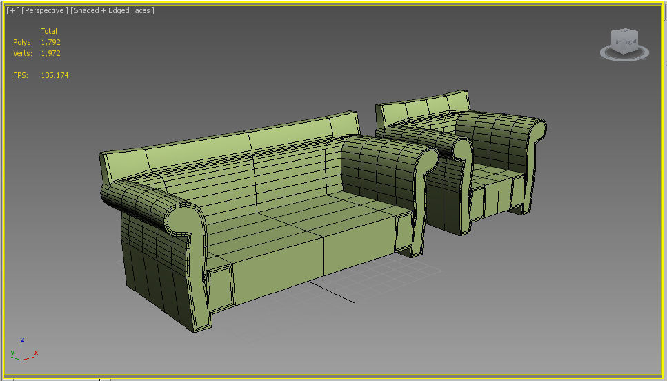 Kartell Bubble Sofa Low-poly 3D model_4