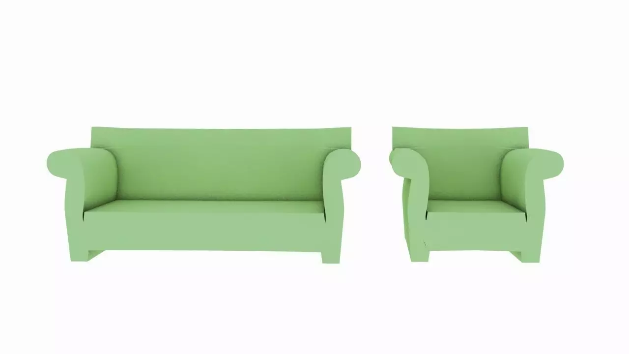Kartell Bubble Sofa Low-poly 3D model_0