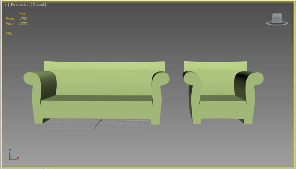 Kartell Bubble Sofa Low-poly 3D model_3