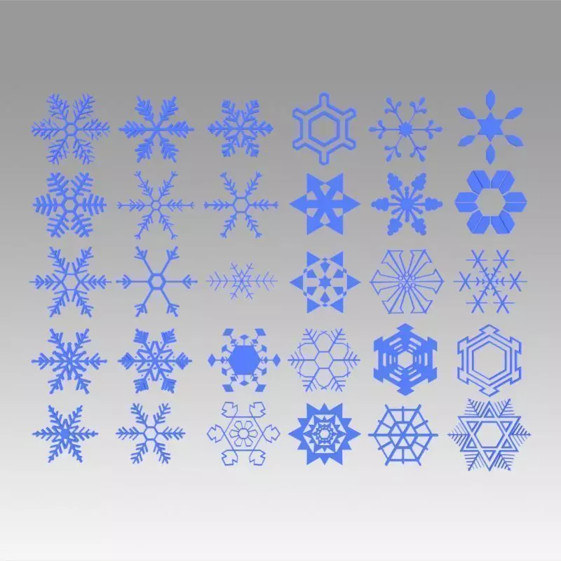 Snowflakes collection 3D model