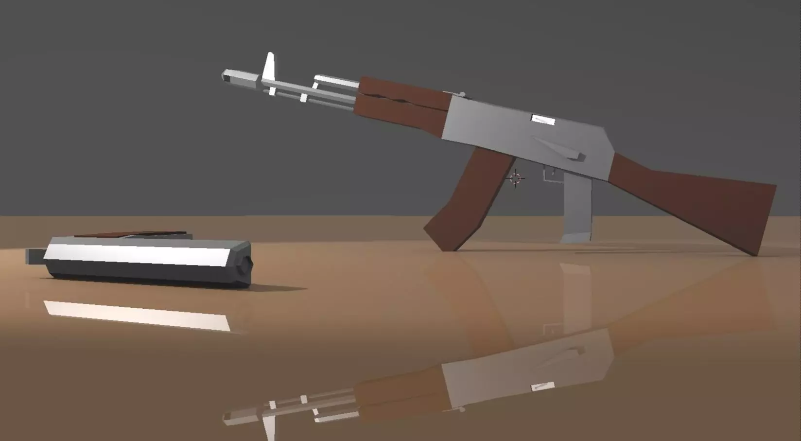 AK-74 and Makarov in low-poly Free low-poly 3D model