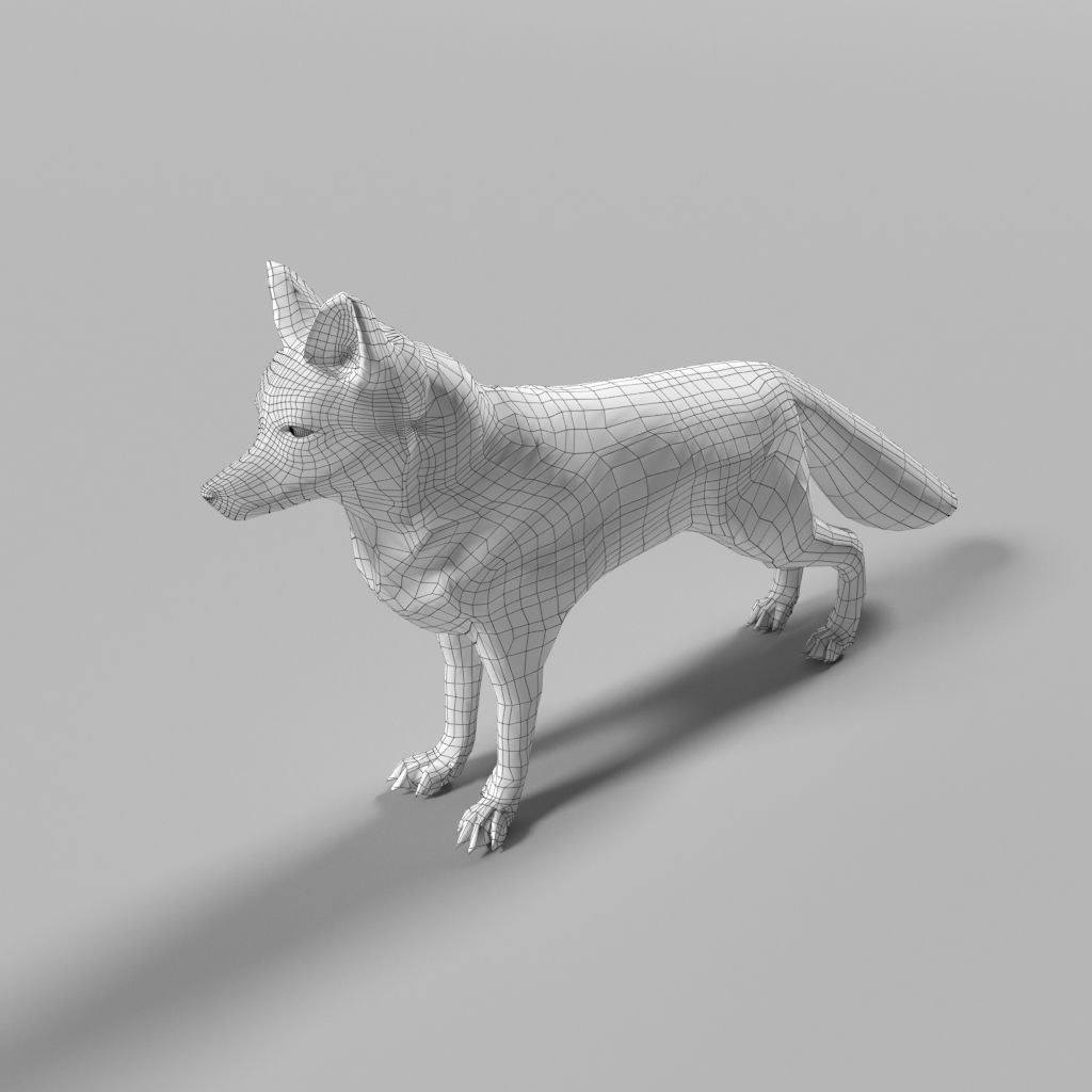 Low poly FOX for animation Low-poly 3D model_0