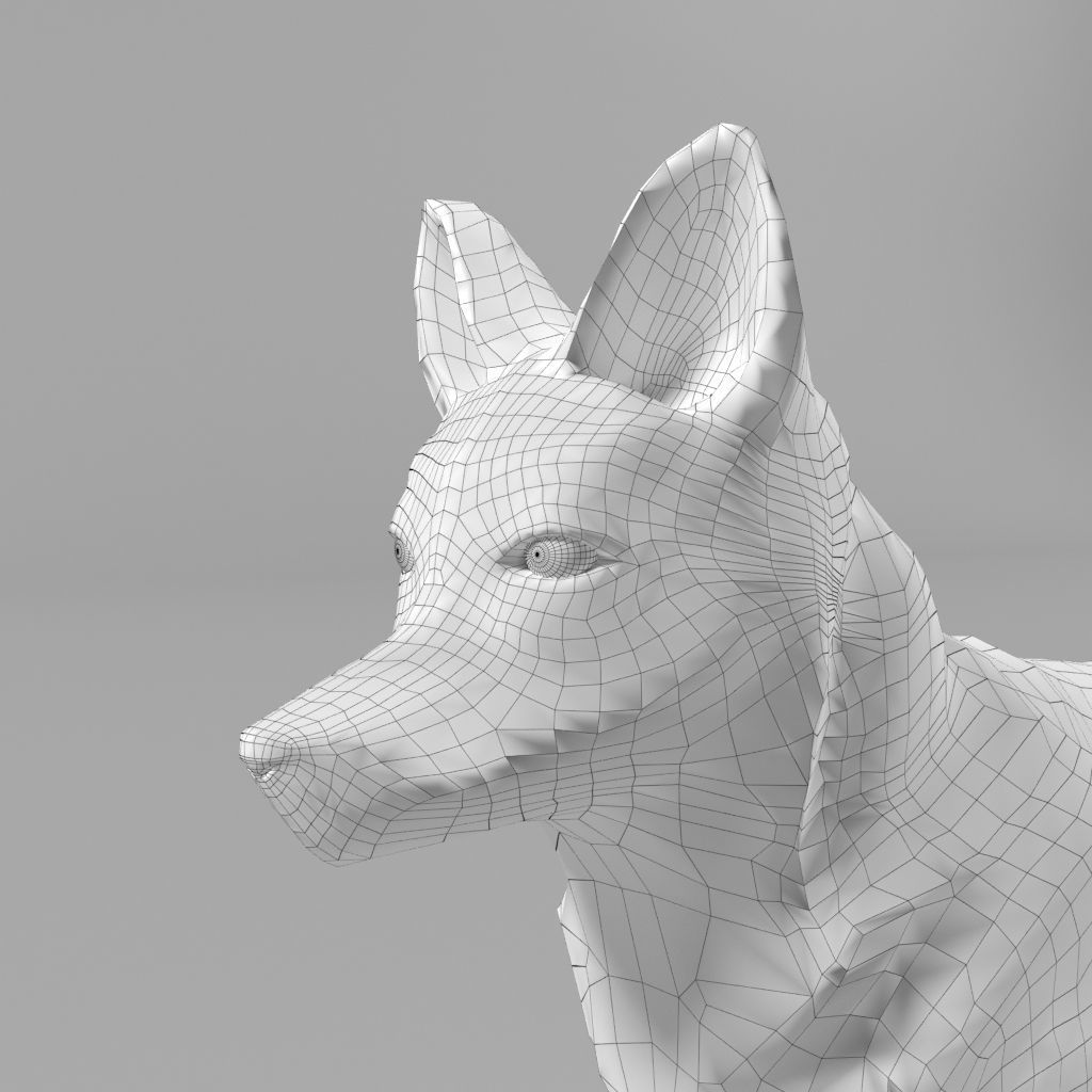Low poly FOX for animation Low-poly 3D model_1