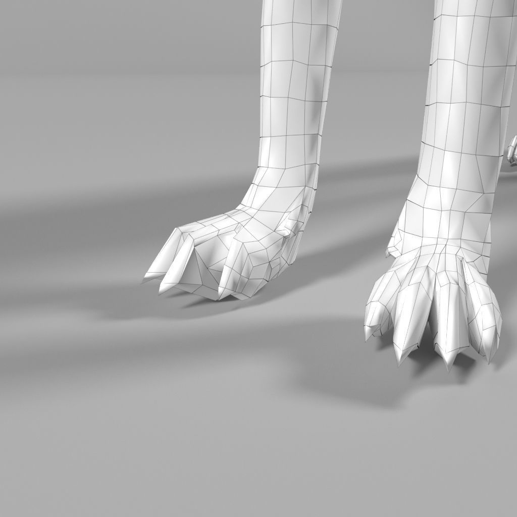 Low poly FOX for animation Low-poly 3D model_2