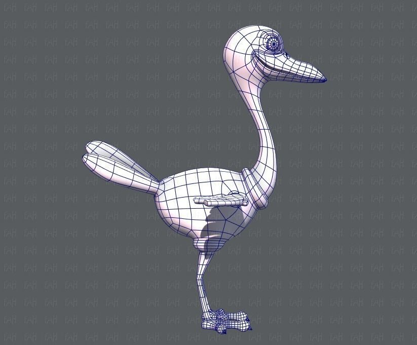 Ostrich V01 Low-poly 3D model_11