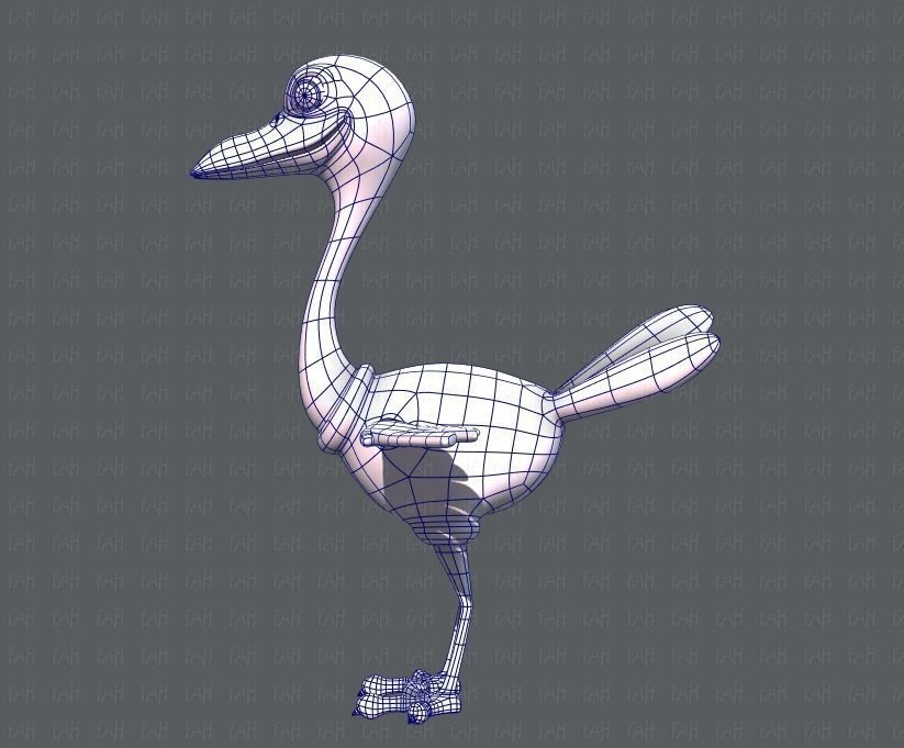 Ostrich V01 Low-poly 3D model_15