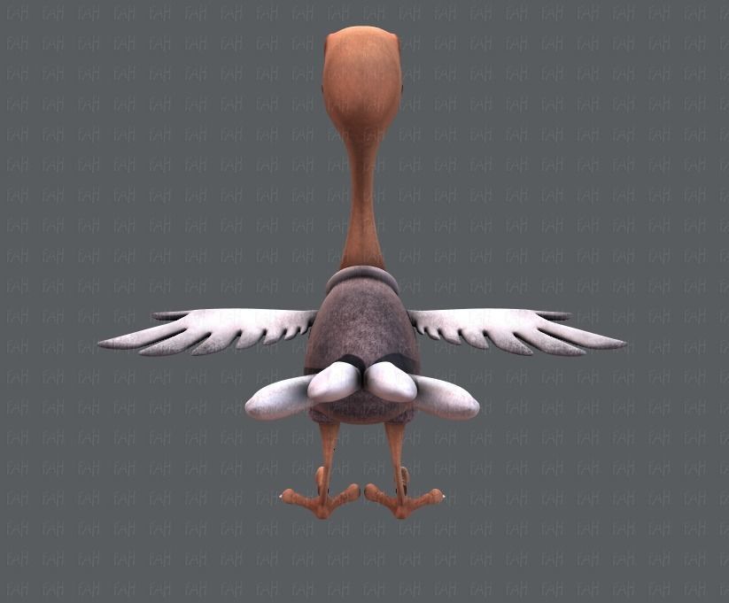 Ostrich V01 Low-poly 3D model_21