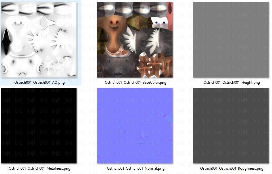 Ostrich V01 Low-poly 3D model_46