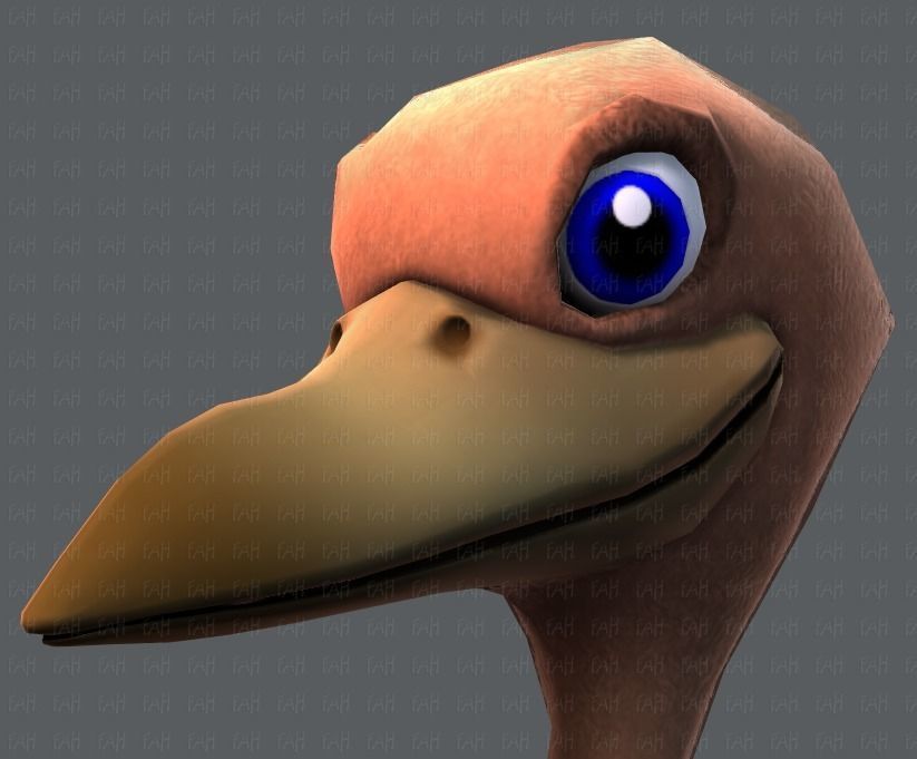 Ostrich V01 Low-poly 3D model_43
