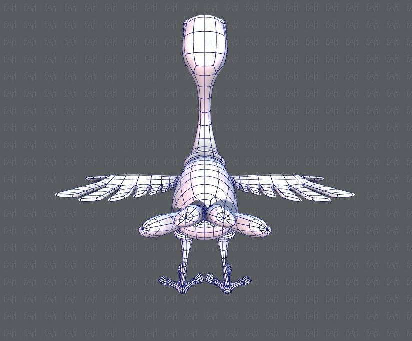 Ostrich V01 Low-poly 3D model_29