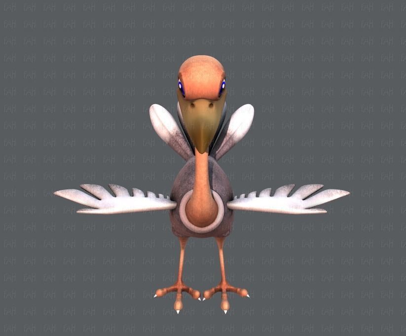 Ostrich V01 Low-poly 3D model_17