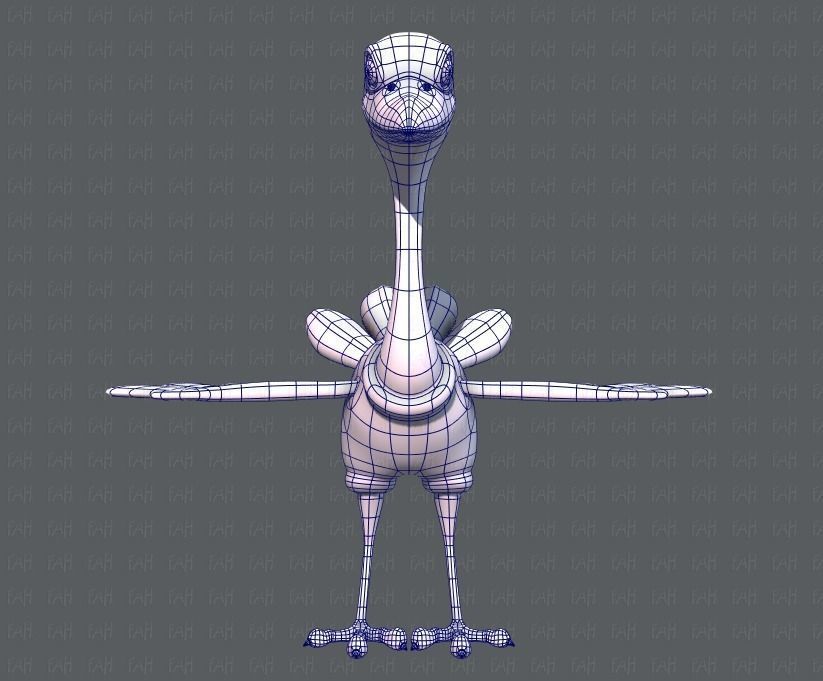 Ostrich V01 Low-poly 3D model_9