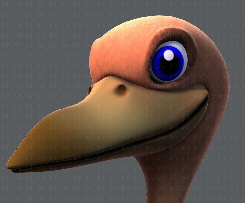 Ostrich V01 Low-poly 3D model_41