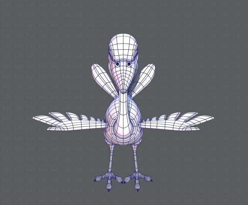 Ostrich V01 Low-poly 3D model_25