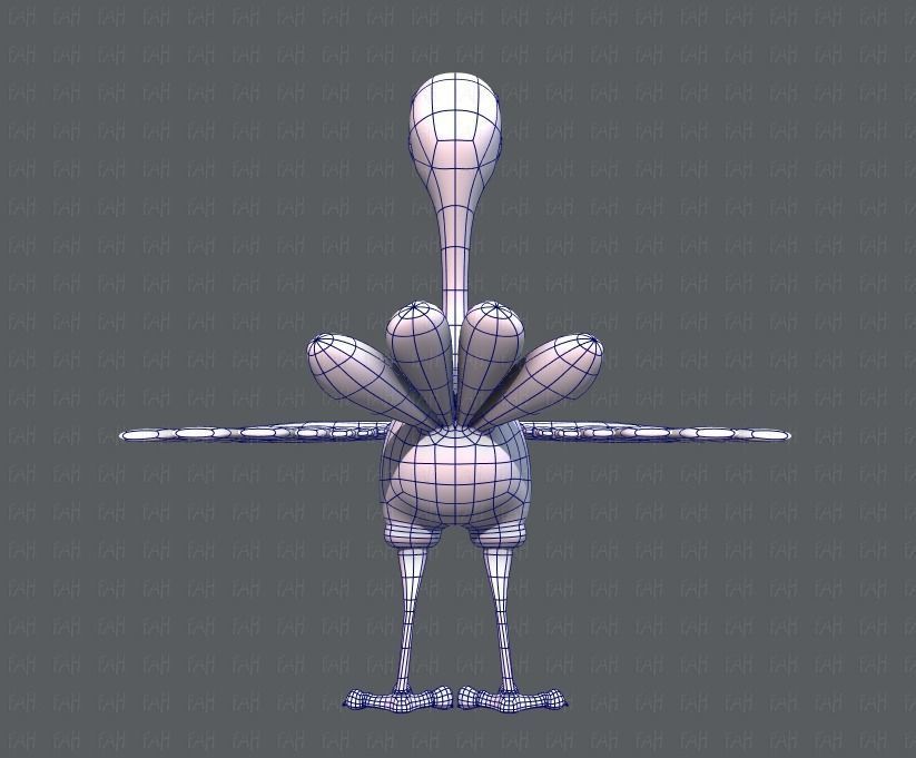 Ostrich V01 Low-poly 3D model_13