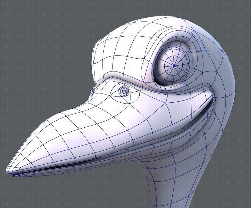 Ostrich V01 Low-poly 3D model_42