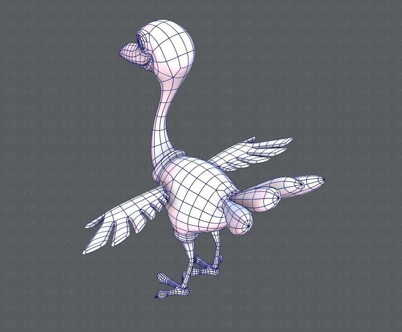 Ostrich V01 Low-poly 3D model_30