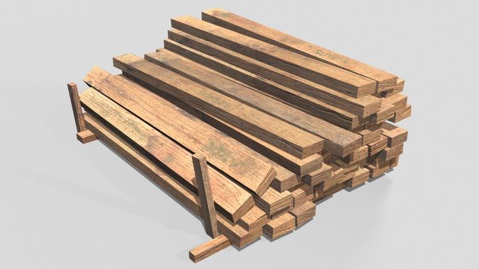 Wooden Beams 3D model