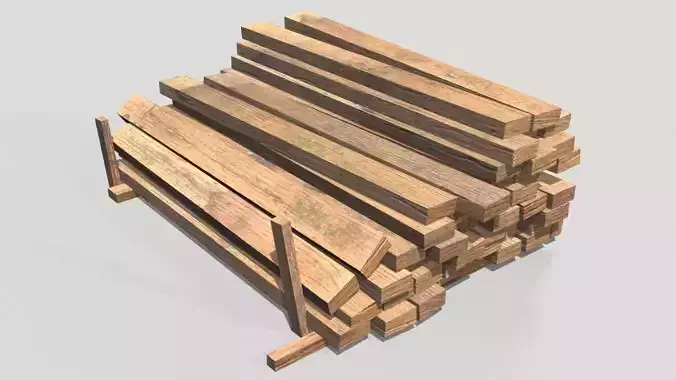 Wooden Beams 3D model