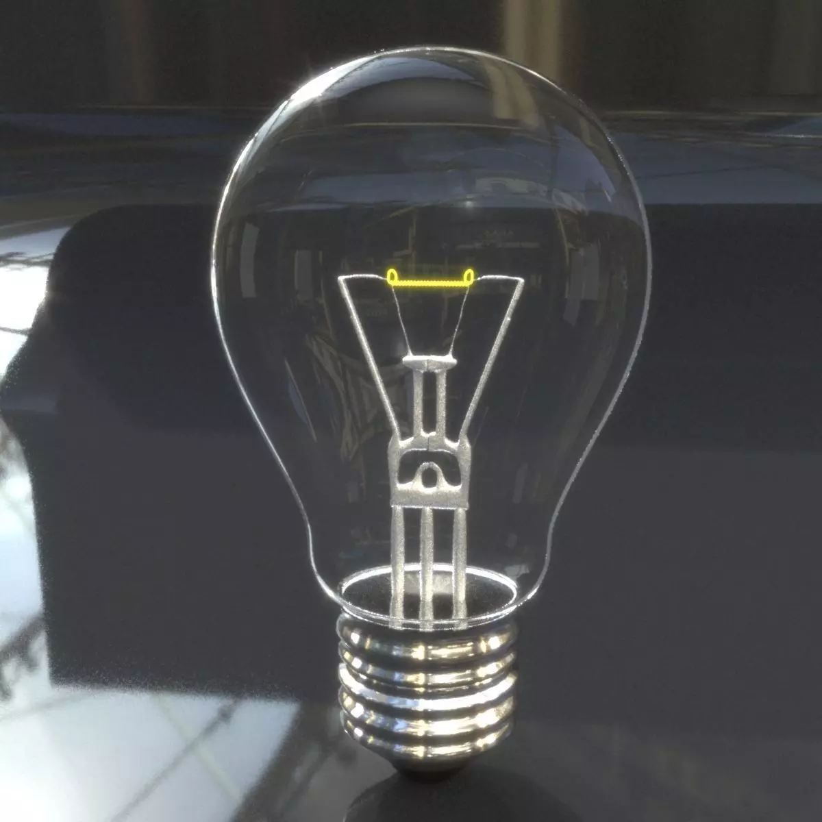 Bulb Realistic Model light on side of car Low-poly 3D model