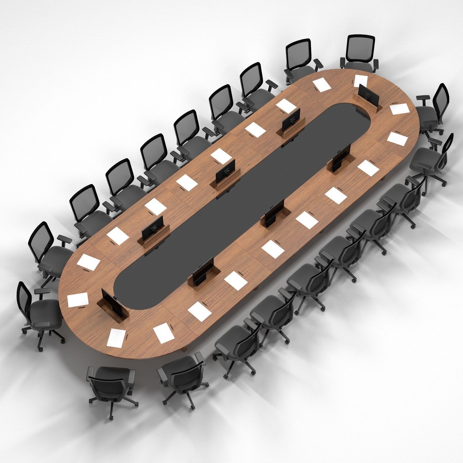 Meeting Table with Screen 3D model_1